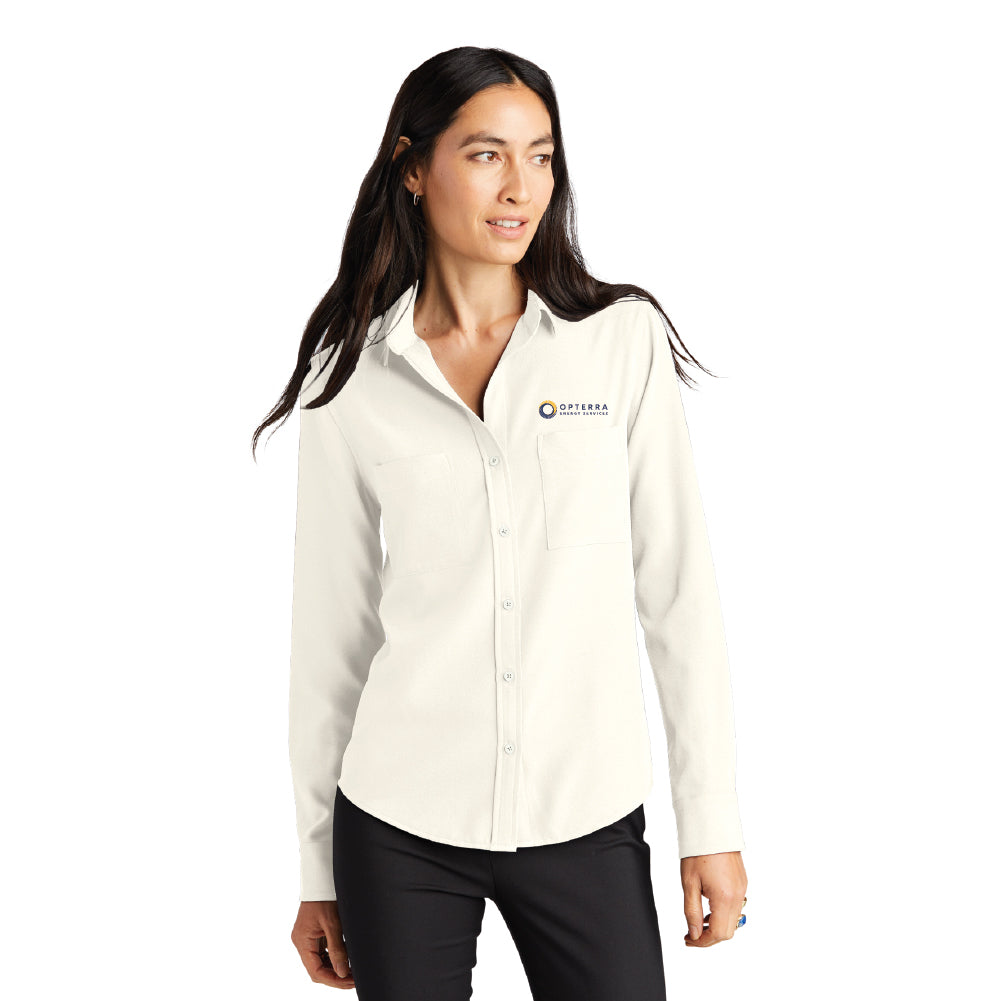 Mercer+Mettle® Women's Stretch Crepe Long Sleeve Camp Blouse