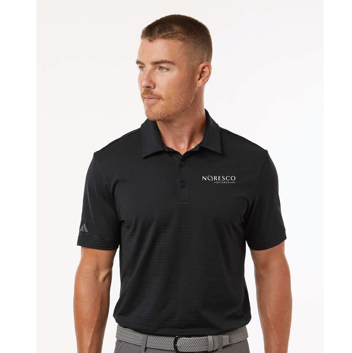 Men's Textured Stripe Polo - NORESCO