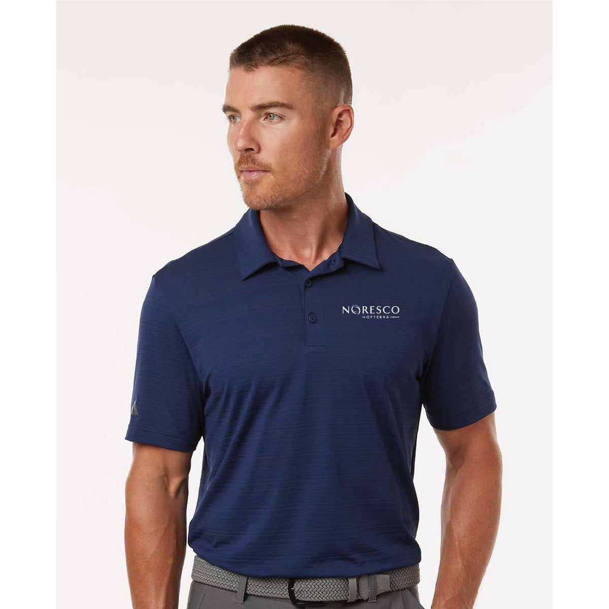 Men's Textured Stripe Polo - NORESCO
